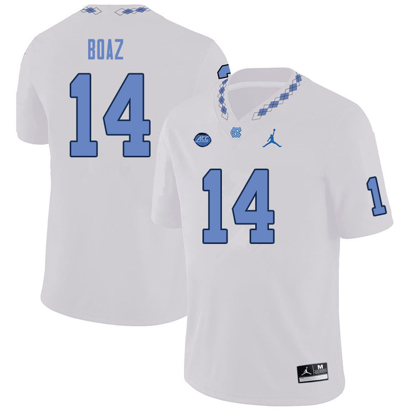 Men #14 Jefferson Boaz North Carolina Tar Heels College Football Jerseys Sale-White